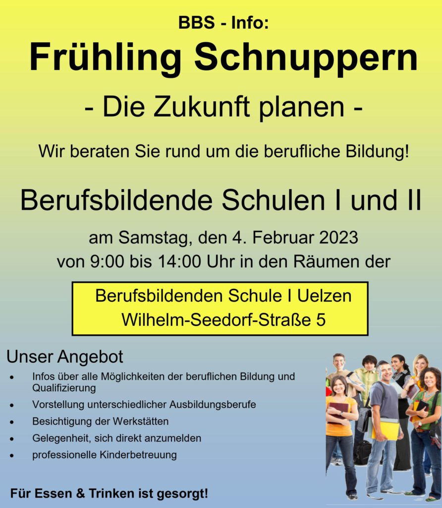 Einladung Frühling Schnuppern BBS I Uelzen und Georgsanstalt BBS II Uelzen
